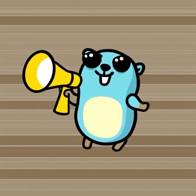 Yes, Go Blue Gopher can be light blue, speaking through a megaphone.
