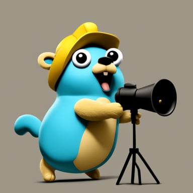 Yes, Go Blue Gopher can be light blue, speaking through a megaphone.