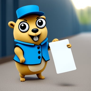 Go Blue Gopher holding up a letter, sending a message to another gopher who is reading the notification.