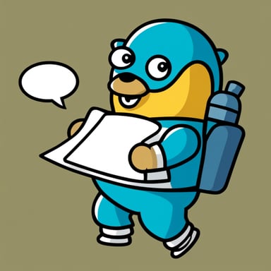 Go Blue Gopher with a jetpack delivering a message, leaving a trail of email/text icons.