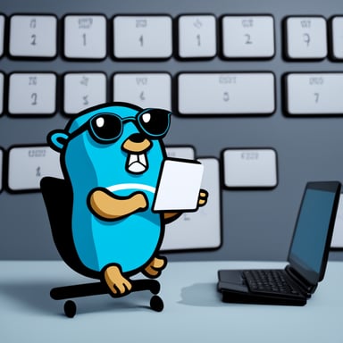 Go Blue Gopher sitting at a control panel with screens showing email and SMS icons flying to their destinations.