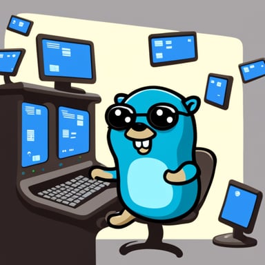 Go Blue Gopher sitting at a control panel with screens showing email and SMS icons flying to their destinations.