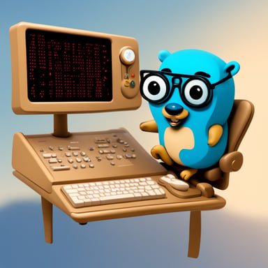 Go Blue Gopher sitting at a control panel with screens showing email and SMS icons flying to their destinations.