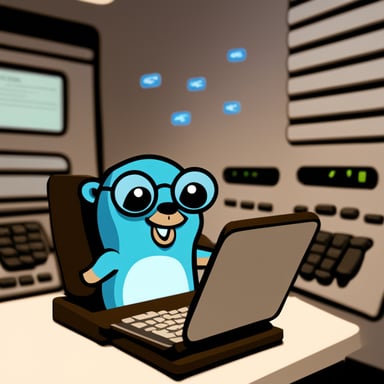 Go Blue Gopher sitting at a control panel with screens showing email and SMS icons flying to their destinations.