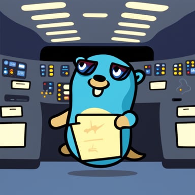 Go Blue Gopher sitting at a control panel with screens showing email and SMS icons flying to their destinations.