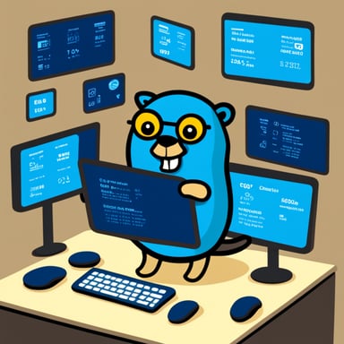 Go Blue Gopher sitting at a control panel with screens showing email and SMS icons flying to their destinations.