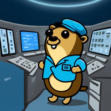 Go Blue Gopher sitting at a control panel, with screens showing email and SMS icons flying to their destinations.