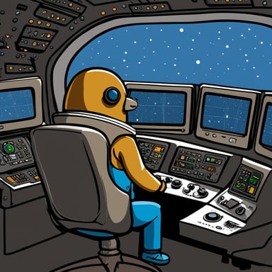 Go Blue Gopher, wearing an astronaut suit, sits at the control panel of a spaceship. The screens around them display email and SMS icons zooming towards their destinations.