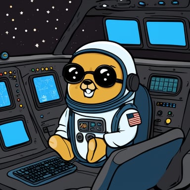 Go Blue Gopher, wearing an astronaut suit, sits at the control panel of a spaceship. The screens around them display email and SMS icons zooming towards their destinations.