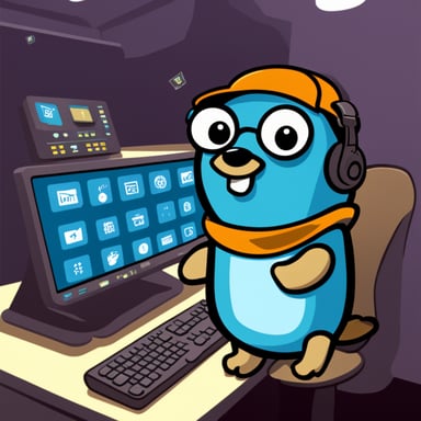 Go Blue Gopher is sitting at a control panel with screens showing email and SMS and tweet icons flying all over it.