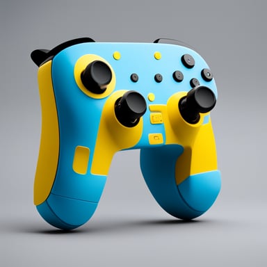 Go Blue Gopher features tech-inspired details such as a subtle ear device and a digital wristband, maintaining its iconic charm. The console design for Go Blue Gopher is curved and modern, with touch interfaces and physical controls. Messages for Go Blue Gopher transform from code symbols into communication icons as they launch. The background for Go Blue Gopher includes a subtle hexagon/circuit pattern in darker blue tones. If used digitally, Go Blue Gopher's messages could have subtle animation paths.