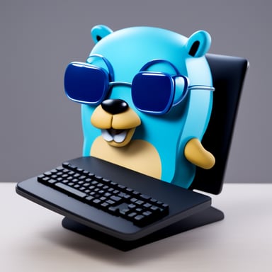 Go Blue Gopher is sitting at a control panel with screens showing email and SMS and tweet icons flying all over it.