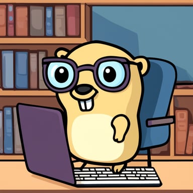Go Blue Gopher is managing a high-tech communication center, swiftly handling emails, SMS, and tweets from various screens.