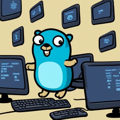 Go Blue Gopher is sitting at a control panel with screens showing email and SMS and tweet icons flying all over it.