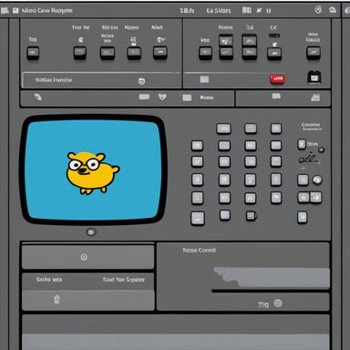 Go Blue Gopher is managing communications, expertly navigating between emails, SMS, and tweets displayed on the control panel's screens.