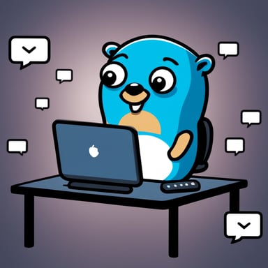 Go Blue Gopher is sitting at a control panel with screens showing email and SMS and tweet icons flying all over it.