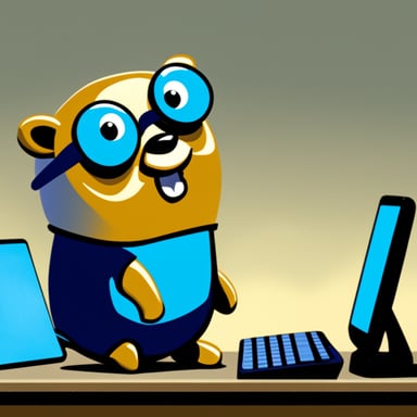 Go Blue Gopher is sitting at a control panel with screens showing email and SMS and tweet icons flying all over it.