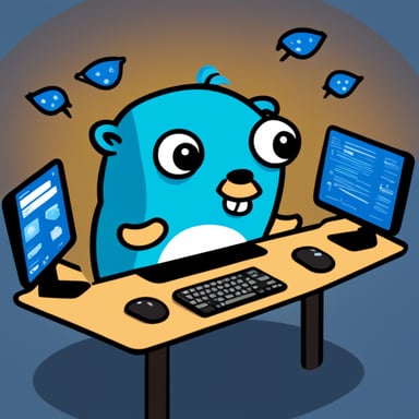 Go Blue Gopher is sitting at a control panel with screens showing email and SMS and tweet icons flying all over it.