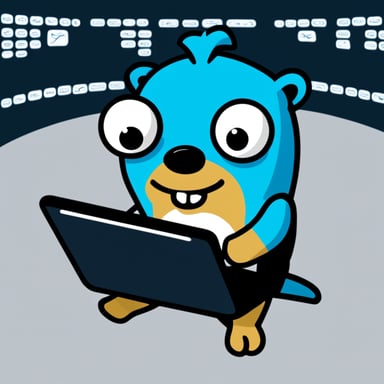 Go Blue Gopher is sitting at a control panel with screens showing email and SMS and tweet icons flying all over it.