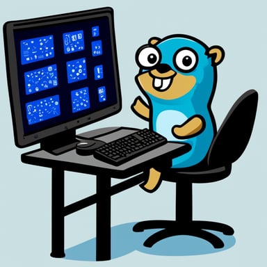 Go Blue Gopher is sitting at a control panel with screens showing email and SMS and tweet icons flying all over it.