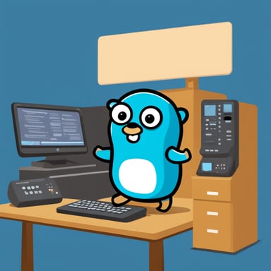 Go Blue Gopher is sitting at a control panel with screens showing email and SMS and tweet icons flying all over it.