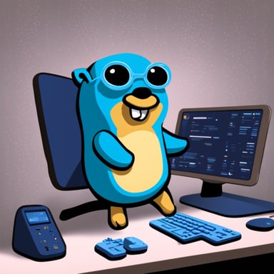 Go Blue Gopher is sitting at a control panel with screens showing email and SMS and tweet icons flying all over it.