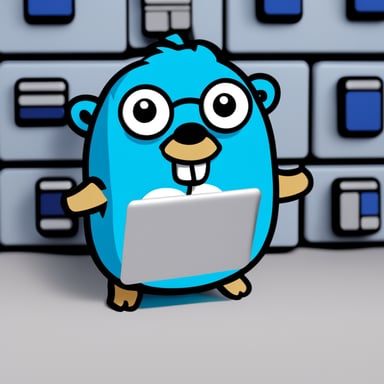Go Blue Gopher is sitting at a control panel with screens showing email and SMS and tweet icons flying all over it.