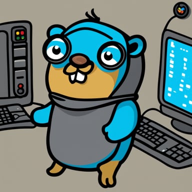 Go Blue Gopher is sitting at a control panel with screens showing email and SMS and tweet icons flying all over it.