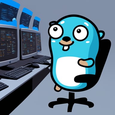 Go Blue Gopher is sitting at a control panel with screens showing email and SMS and tweet icons flying all over it.