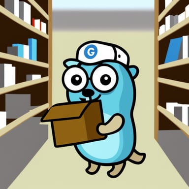 Go Blue Gopher delivering mail
