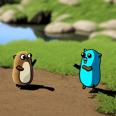 Go Blue Gopher and another male gopher meet a female gopher.