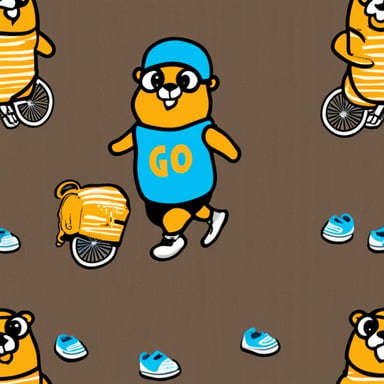 Go Blue Gopher jogging with running shoes.