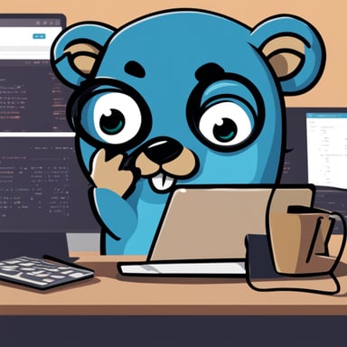 Create me a Go Blue Gopher that implicates an integration between Golang, eBPF, and GitHub Actions.