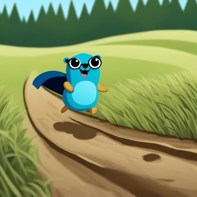 A go blue gopher is seen scurrying across the field, an envelope securely clutched in its small paws, making its way to its destination with determination.