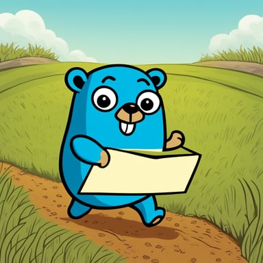 A go blue gopher is seen scurrying across the field, an envelope securely clutched in its small paws, making its way to its destination with determination.