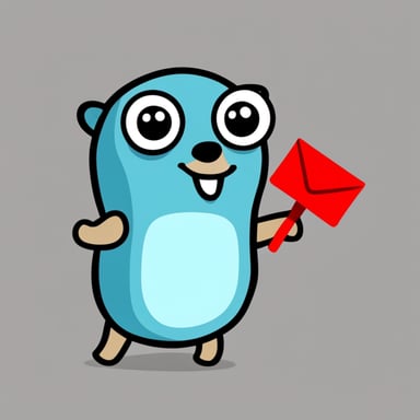 Go Blue Gopher holding an envelope.