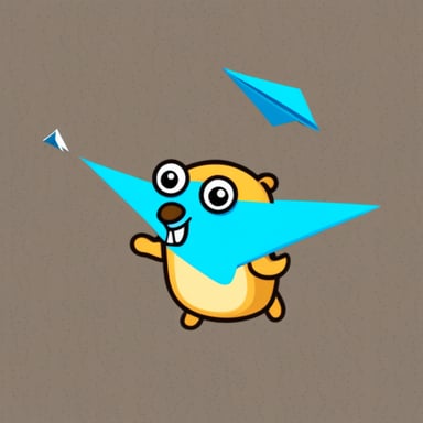Go Blue Gopher throwing paper plane