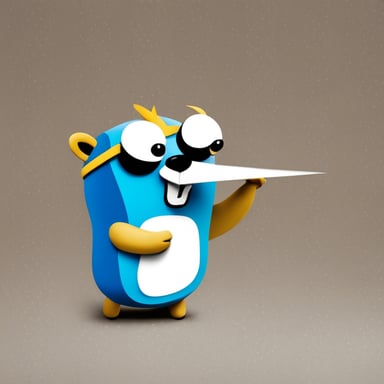 Go Blue Gopher throwing a white paper plane.