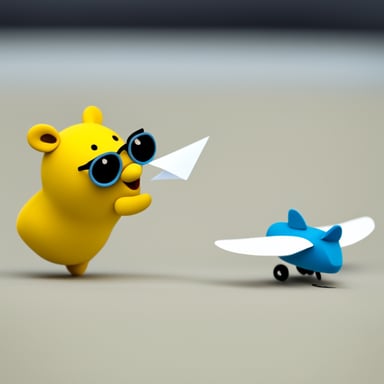 Go Blue Gopher throwing a white paper plane.