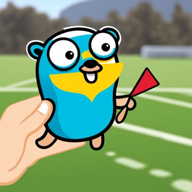 Go Blue Gopher throwing a white paper plane.