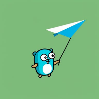 Go Blue Gopher is throwing a white paper plane.