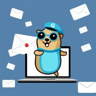 Go Blue Gopher managing email efficiently.