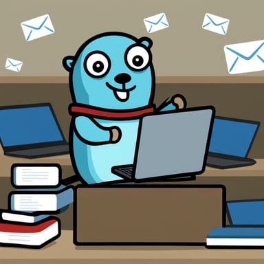 Go Blue Gopher managing email efficiently.