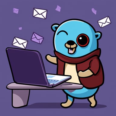 Go Blue Gopher managing email efficiently.