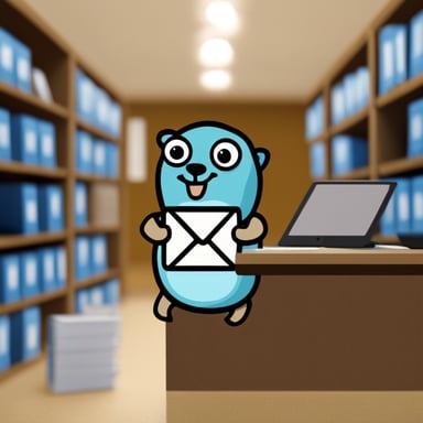 Go Blue Gopher managing email efficiently.