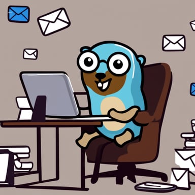 Go Blue Gopher managing email efficiently.