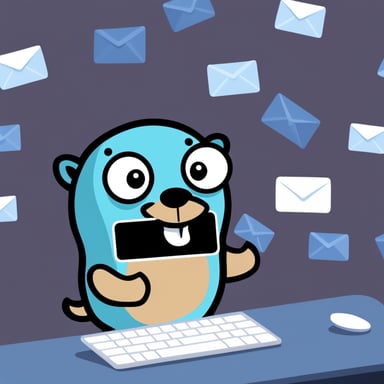 Go Blue Gopher managing email efficiently.
