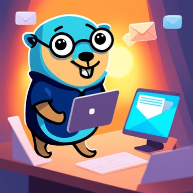 Go Blue Gopher managing email efficiently.
