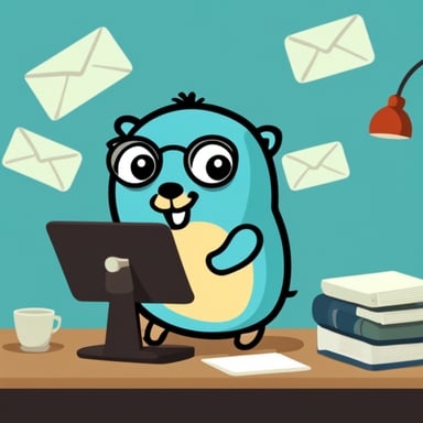 Go Blue Gopher managing email efficiently.