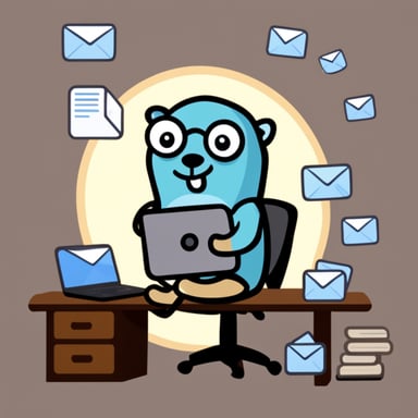 Go Blue Gopher managing email efficiently.